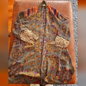 Floral Lacey Open Front Kimono